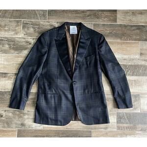 $13,250 NWT Kiton Black, Brown, Green Plaid Cashmere Diner Jacket Blazer 48/58 R